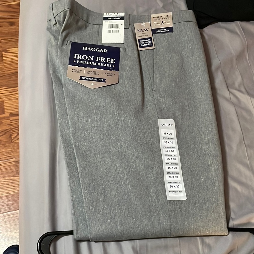 Men’s 3630 straight fit, hagger, iron free, premium khaki in gray